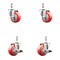 Service Caster 3 Inch 316SS Red Polyurethane Swivel 3/8 Inch Threaded Stem Caster Brake, 2PK SS316TS20S314-PPUB-RED-381615-2-TLB2 - alternate 3